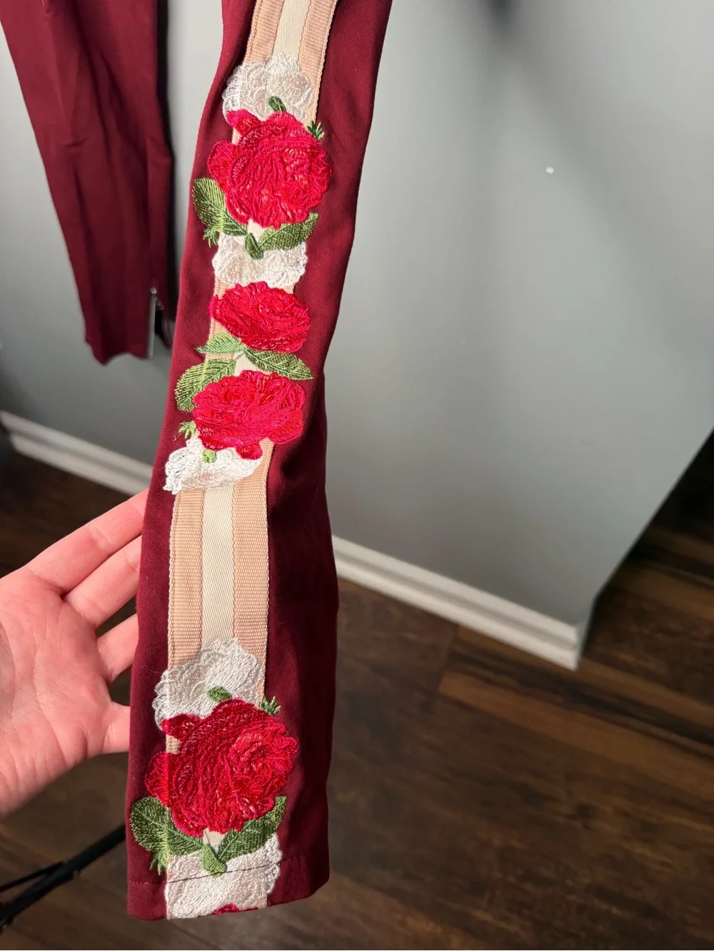 Lifted Anchors Rose Embroidered Track Pants